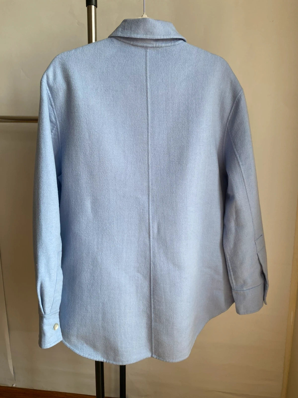 Joseph Jelia light blue double face wool silk shirt jacket - view 7