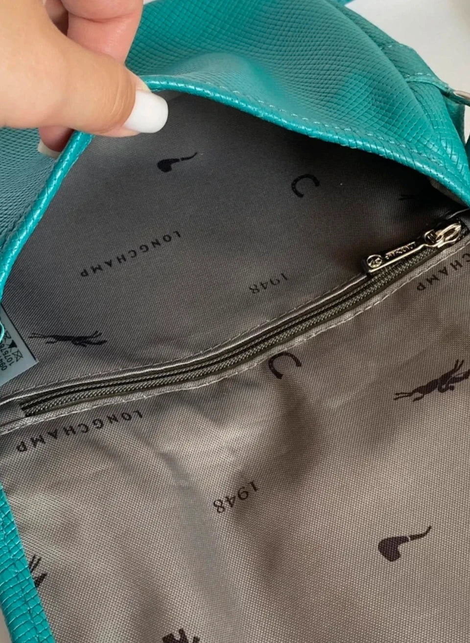 Longchamp quadri new turquoise mint leather crossbody bag - view 10