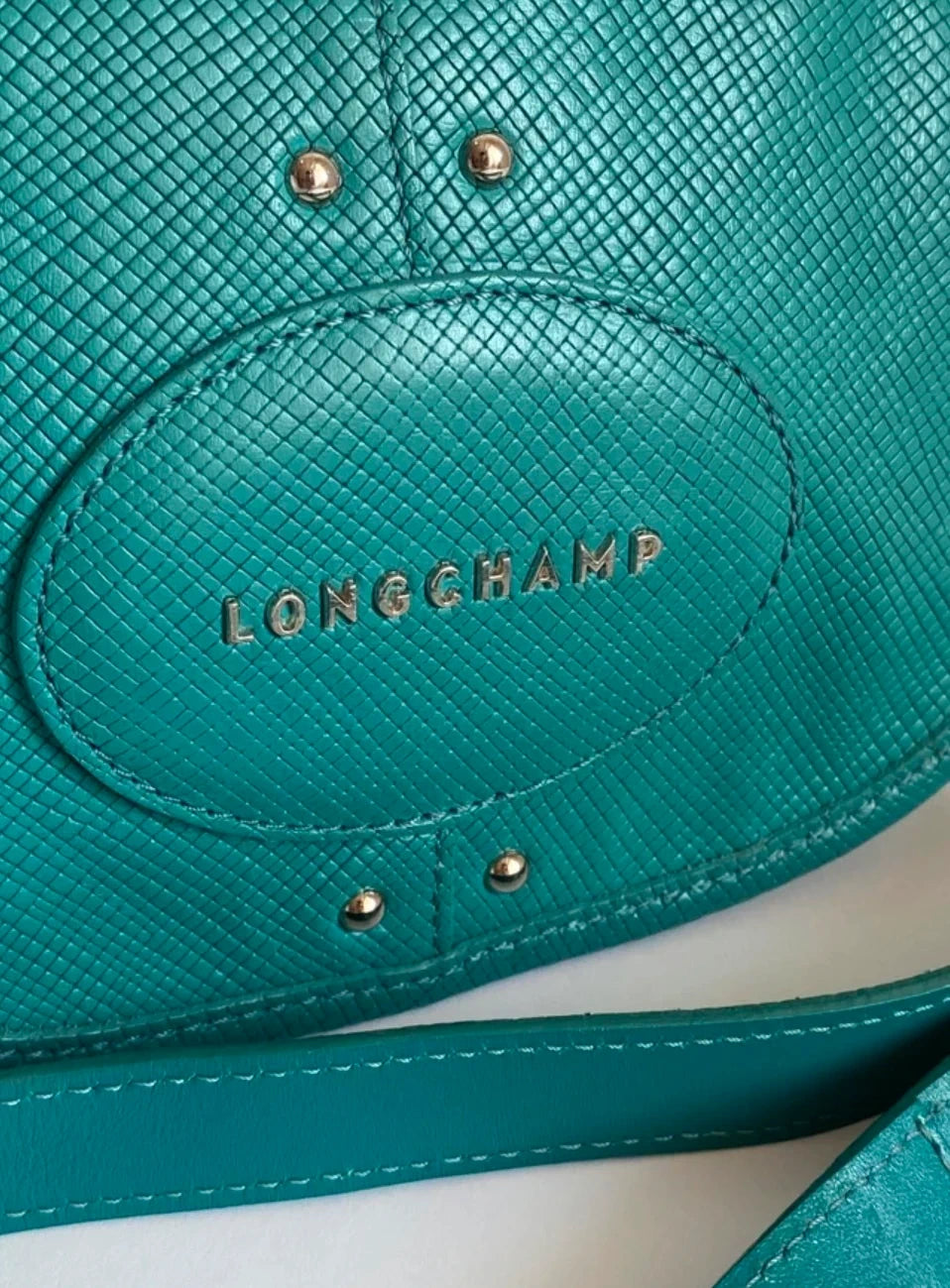 Longchamp quadri new turquoise mint leather crossbody bag - view 6