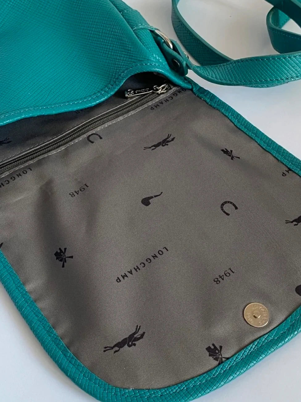 Longchamp quadri new turquoise mint leather crossbody bag - view 9