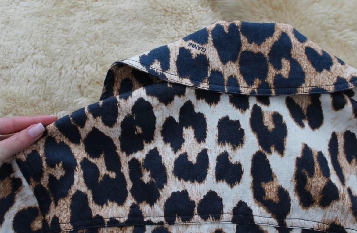 Ganni hemp cotton leopard jacket - view 2