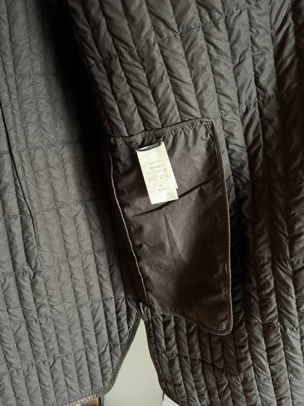 Rick Owens black cotton leather down sleeveless vest - view 9