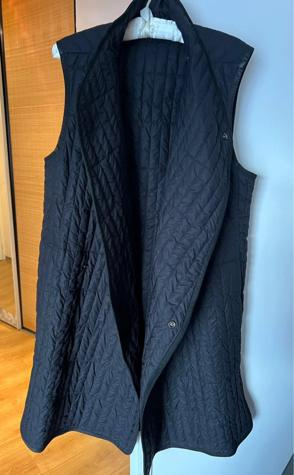 Rick Owens black cotton leather down sleeveless vest - view 7