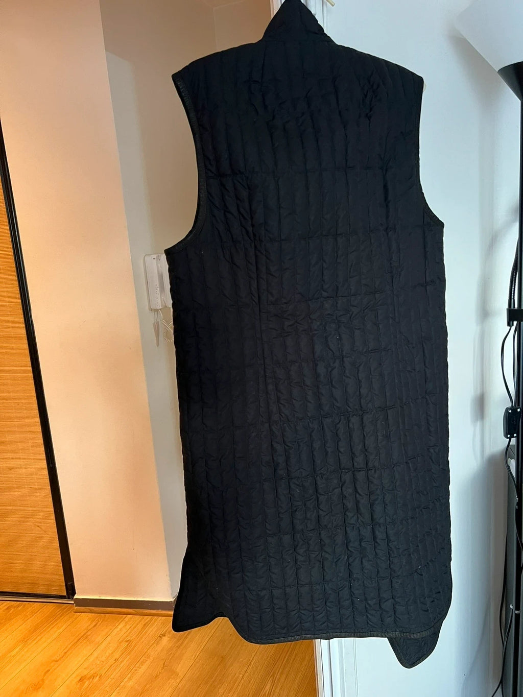 Rick Owens black cotton leather down sleeveless vest - view 6