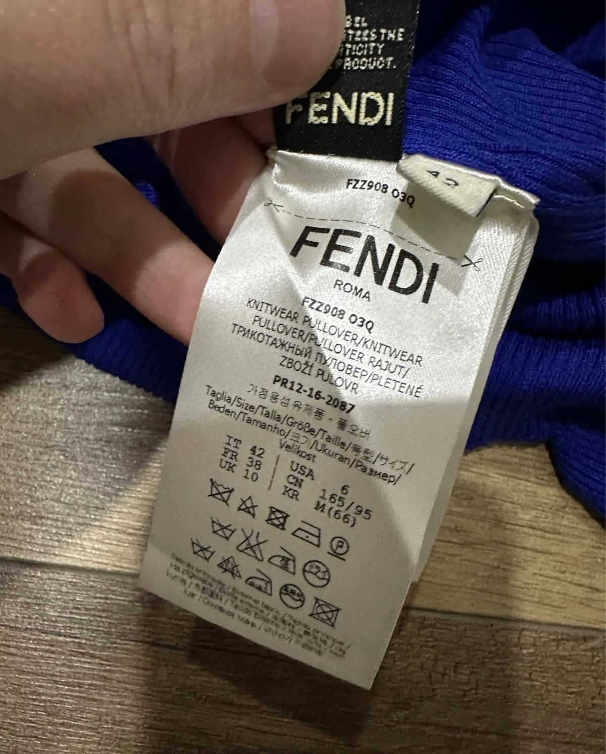 Fendi new electric blue silk longsleeve - view 2