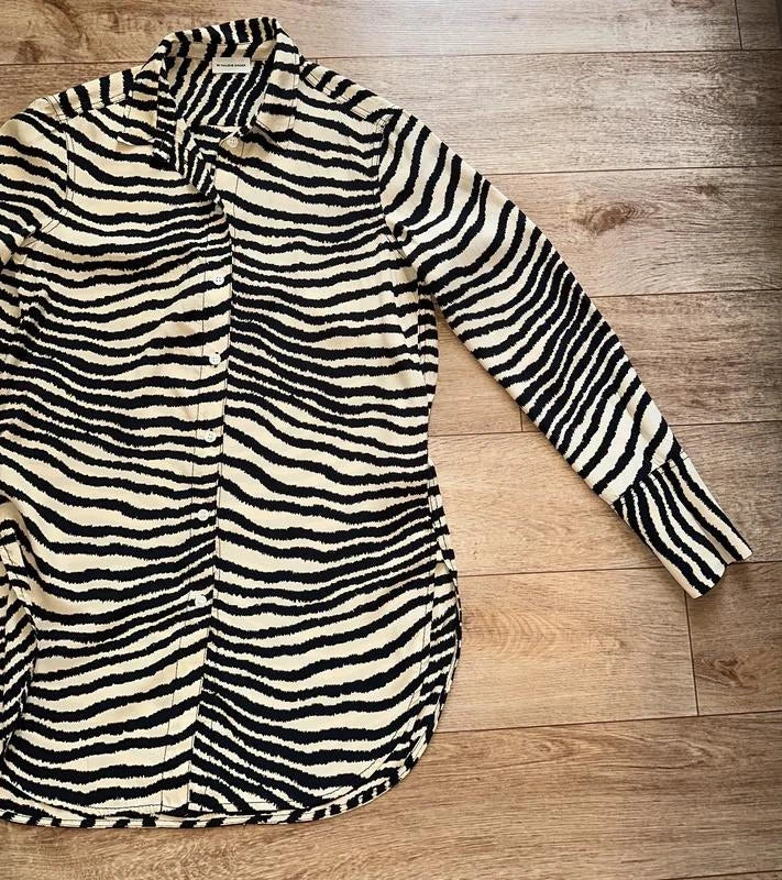 By Malene Birger silk viscose zebra animal print shirt - view 2