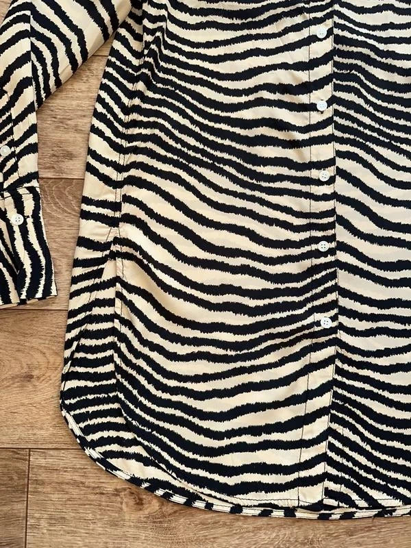 By Malene Birger silk viscose zebra animal print shirt - view 4
