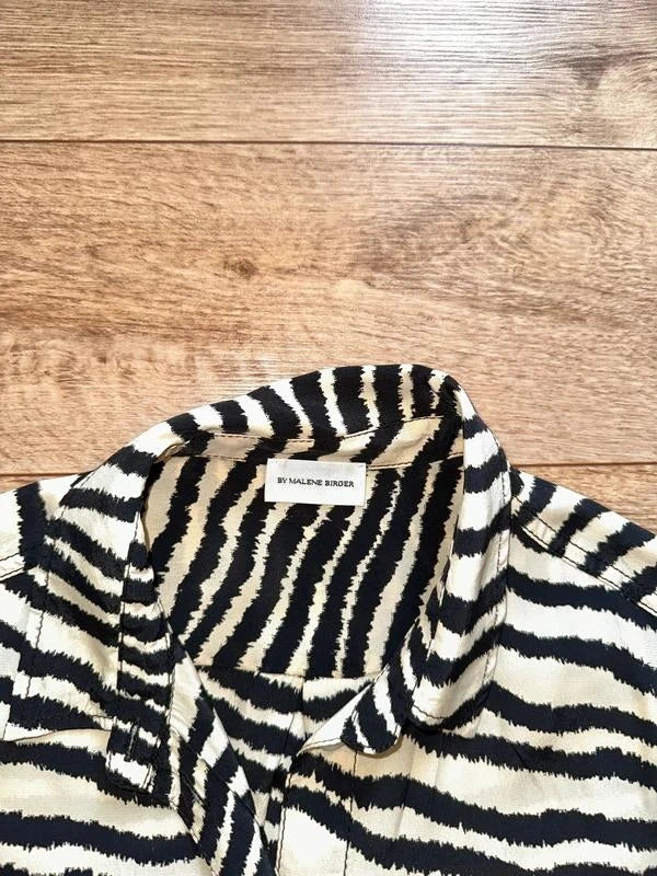 By Malene Birger silk viscose zebra animal print shirt - view 5
