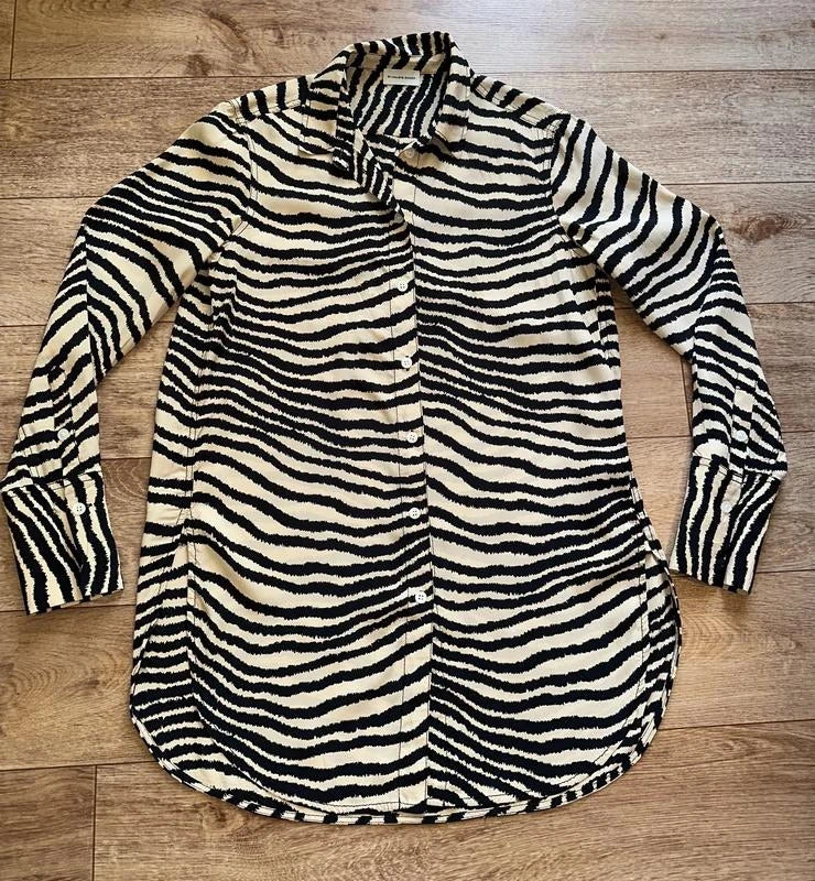 By Malene Birger silk viscose zebra animal print shirt - view 3
