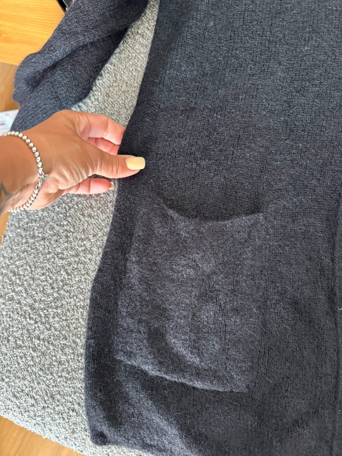Des Petits Hauts black super kid mohair baby alpaca cardigan - view 6