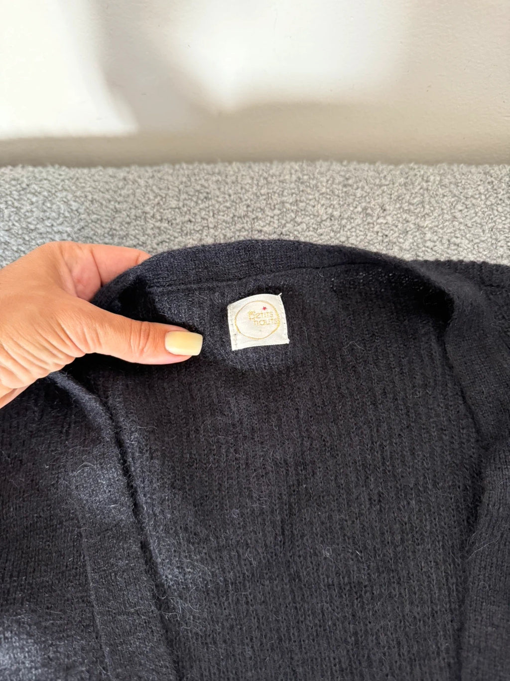 Des Petits Hauts black super kid mohair baby alpaca cardigan - view 2