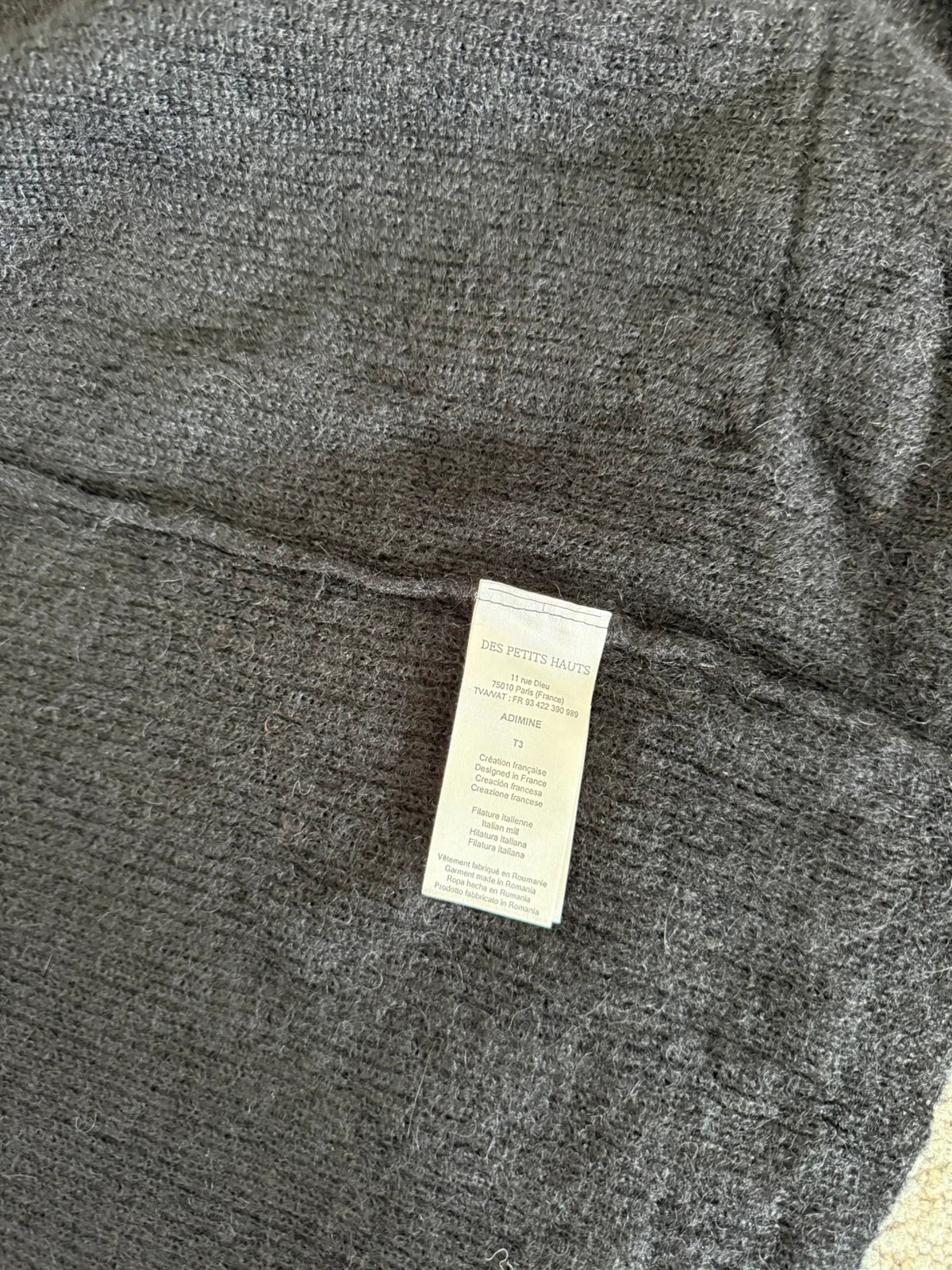 Des Petits Hauts black super kid mohair baby alpaca cardigan - view 7
