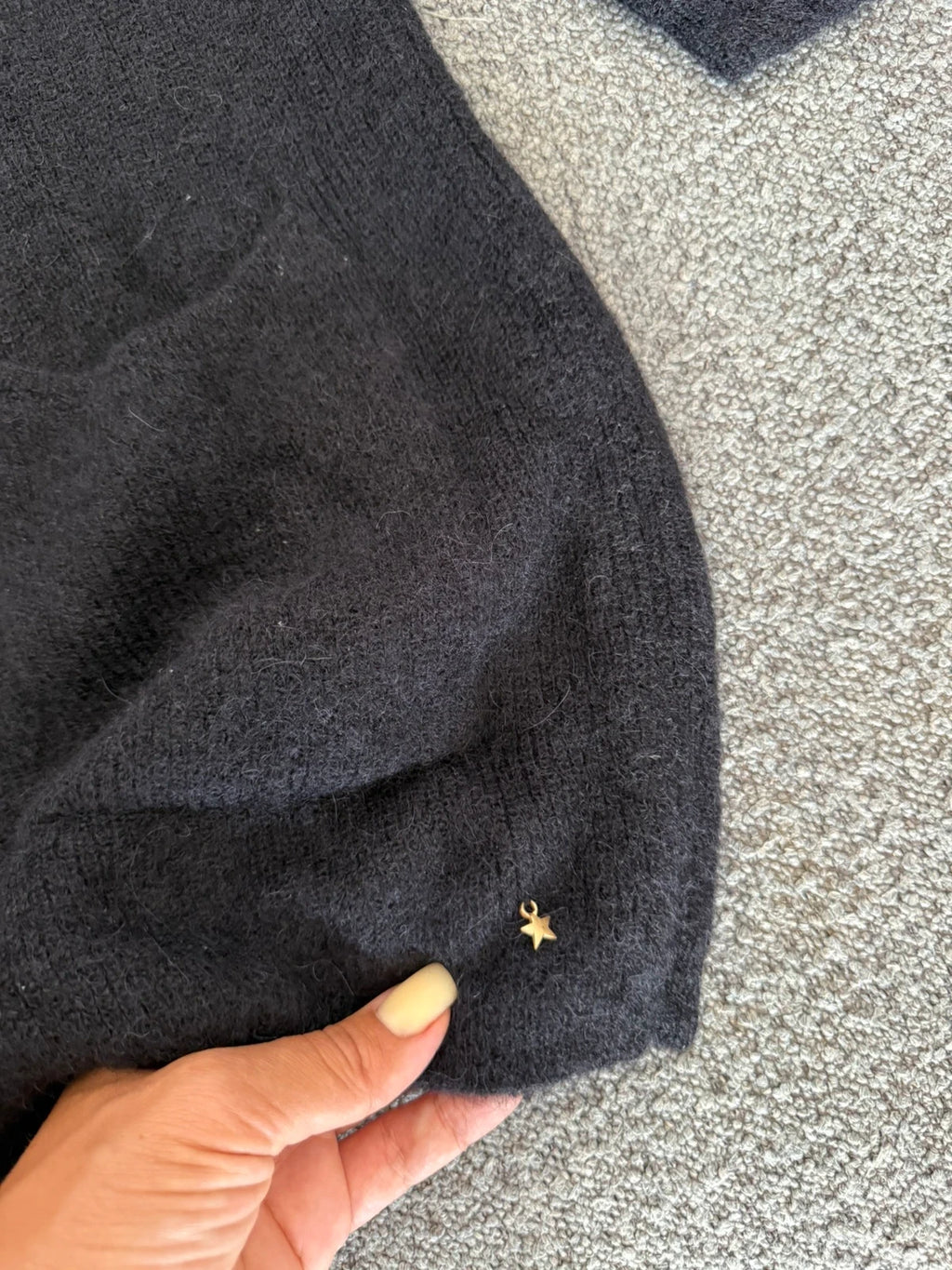 Des Petits Hauts black super kid mohair baby alpaca cardigan - view 5