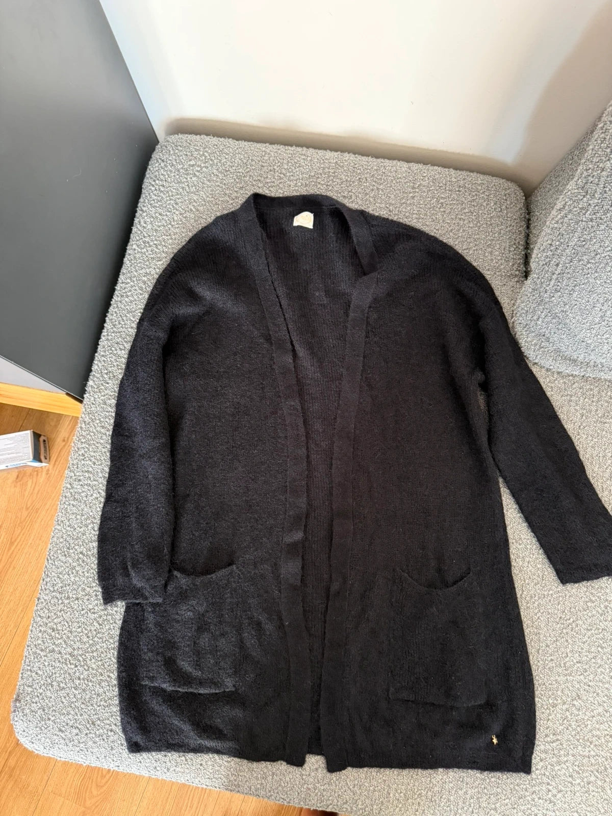 Des Petits Hauts black super kid mohair baby alpaca cardigan