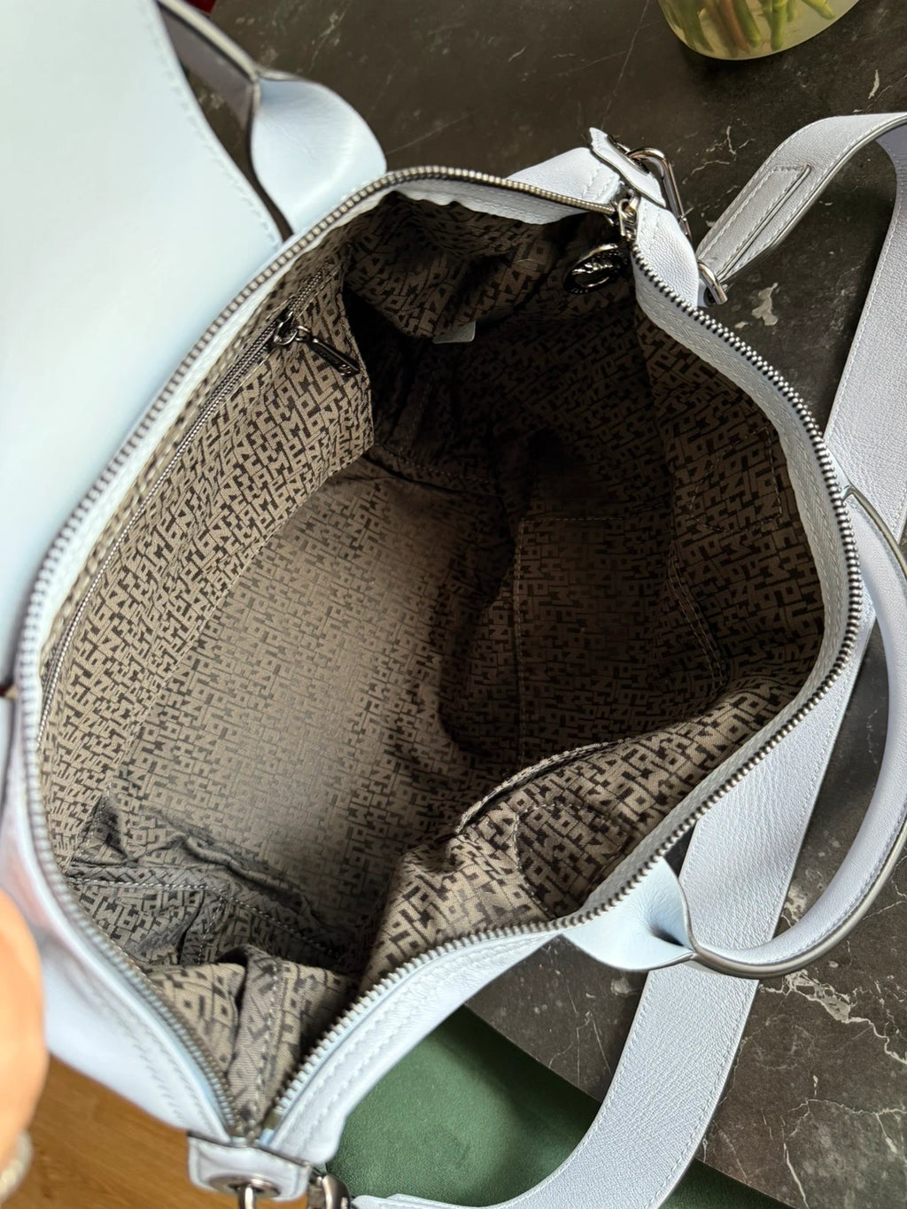 Longchamp le pliage blue leather small bag - view 10