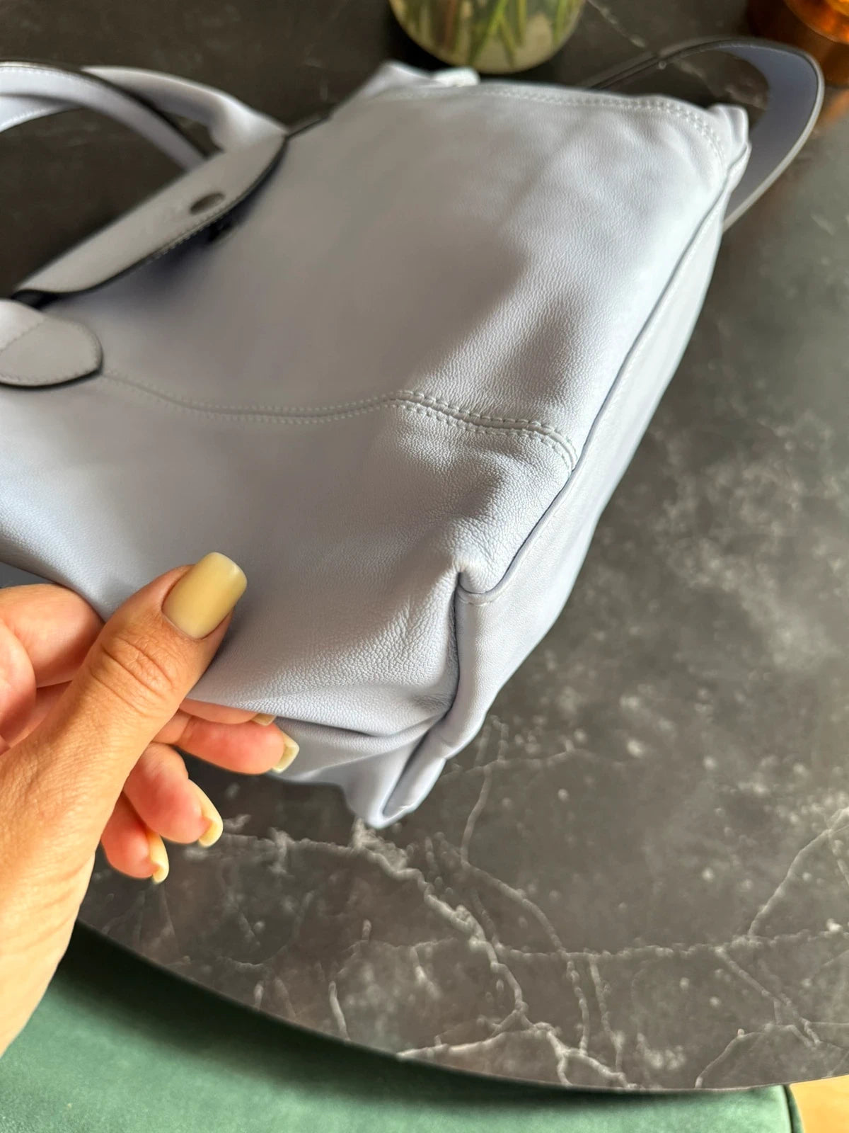 Longchamp le pliage blue leather small bag - view 9