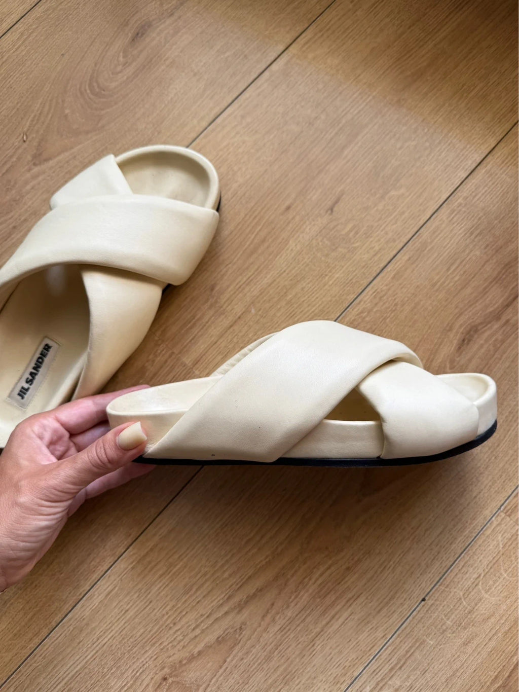 Jil Sander cream leather sandals - view 10