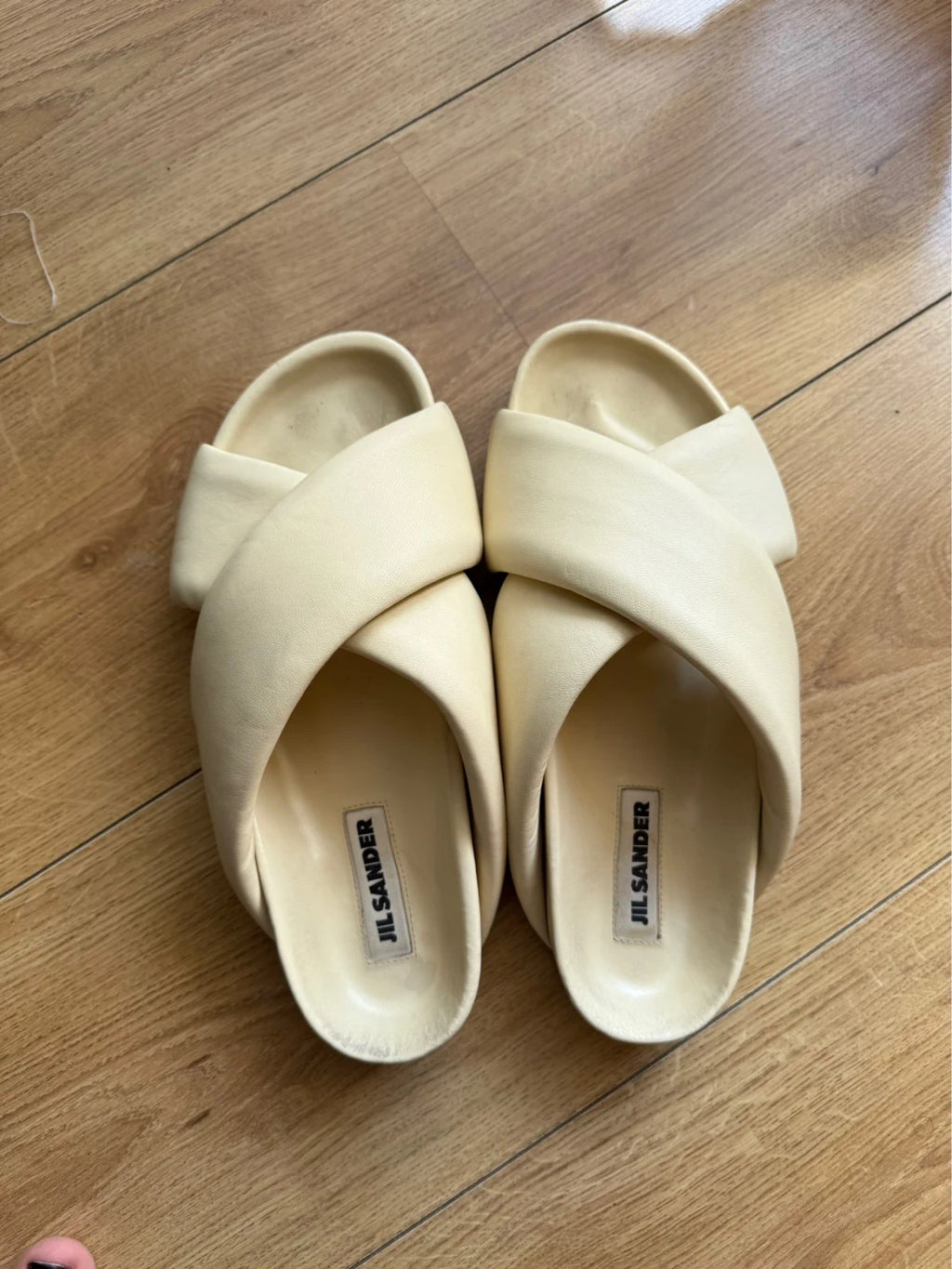 Jil Sander cream leather sandals - view 5
