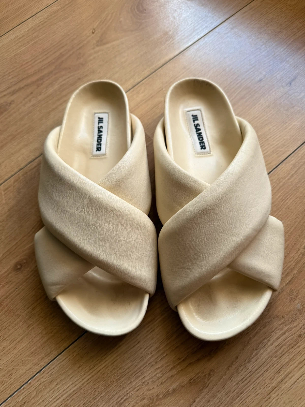 Jil Sander cream leather sandals - view 13