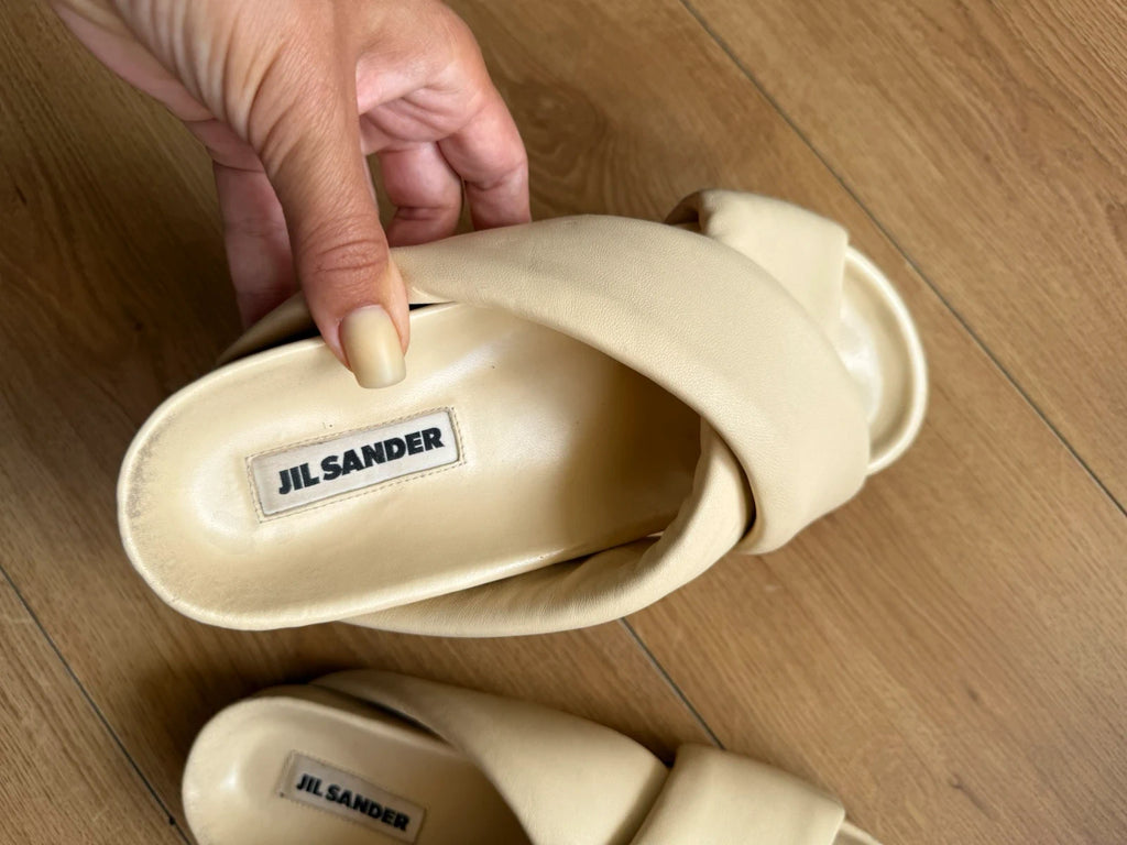 Jil Sander cream leather sandals - view 7