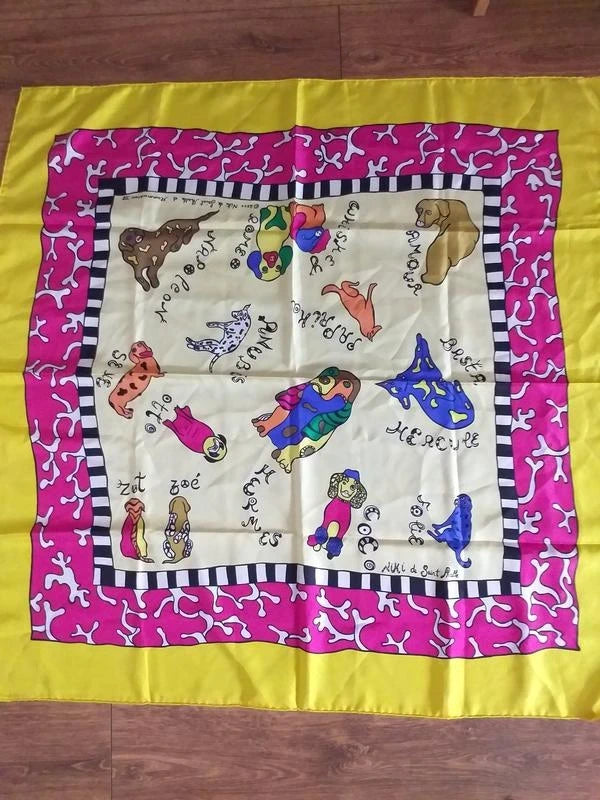 Niki de Saint Phalle silk dogs scarf