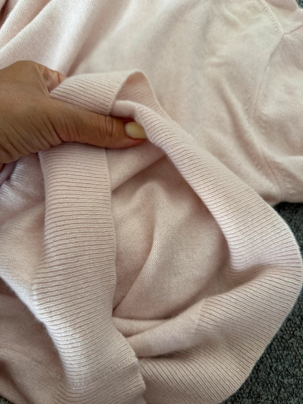 Eric Bompard light pink cashmere turtleneck sweater - view 6