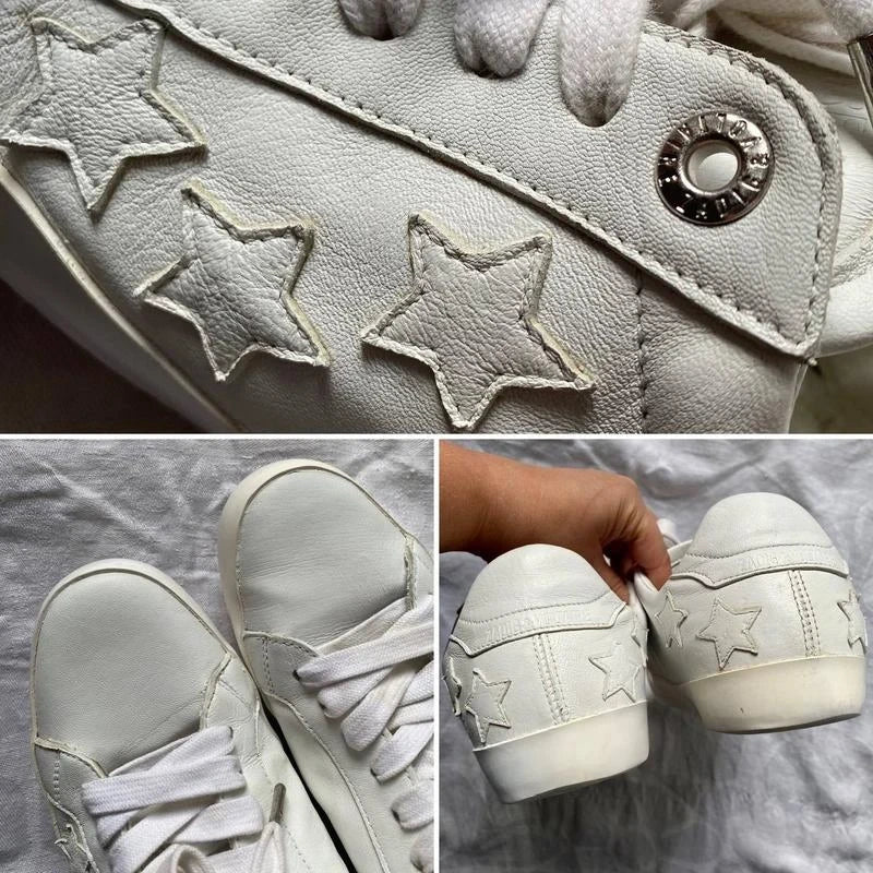 Zadig & Voltaire white leather star sneakers - view 4