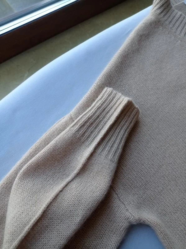 Allude beige wool cashmere super oversized jumper sweater - view 8