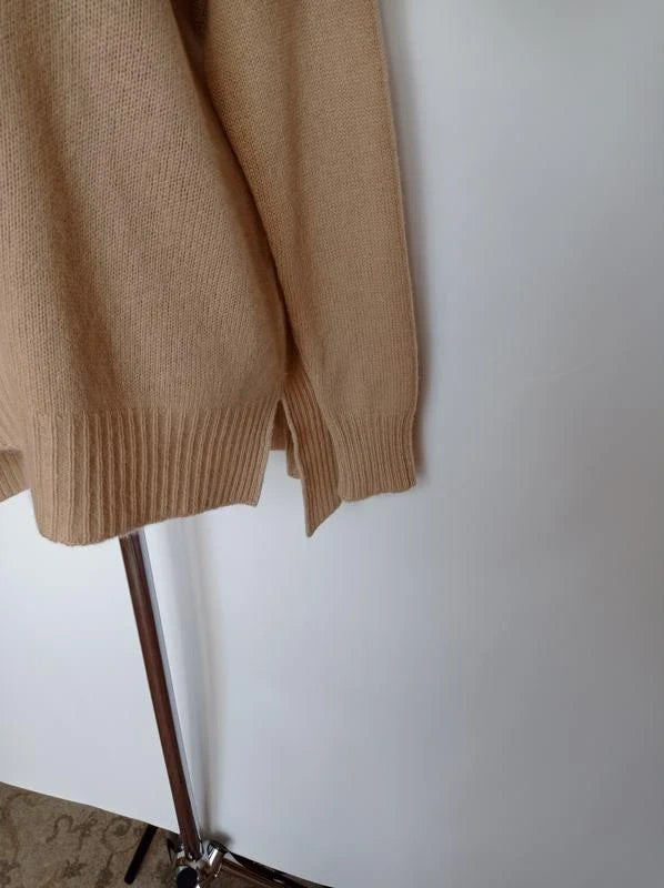 Allude beige wool cashmere super oversized jumper sweater - view 2