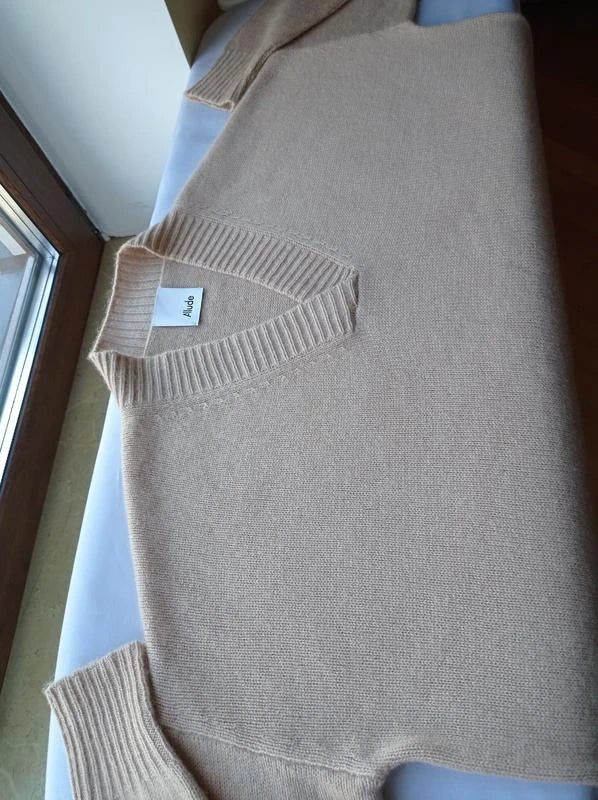 Allude beige wool cashmere super oversized jumper sweater - view 9