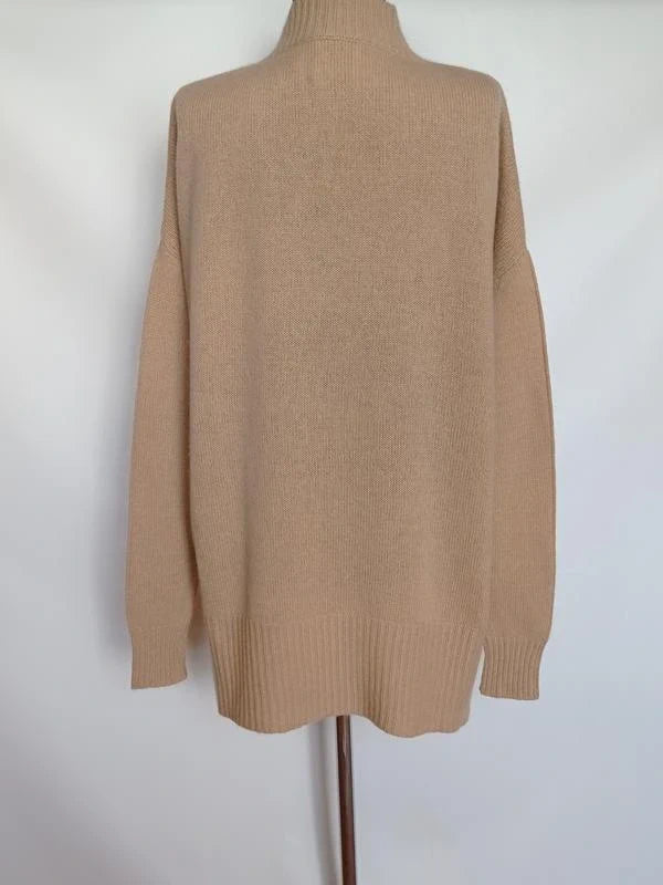 Allude beige wool cashmere super oversized jumper sweater - view 3