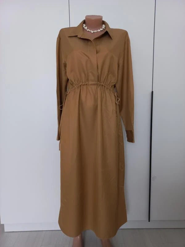 Theory beige camel viscose dress