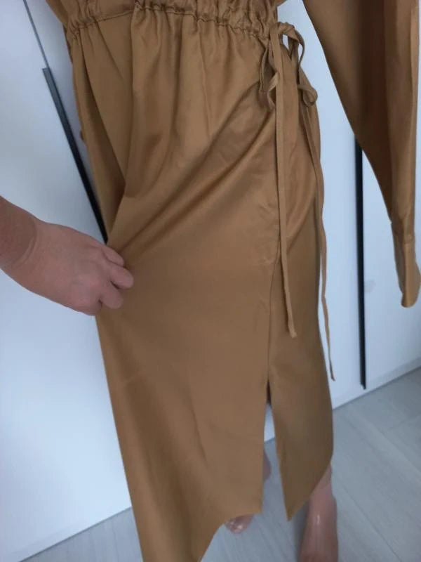 Theory beige camel viscose dress - view 3