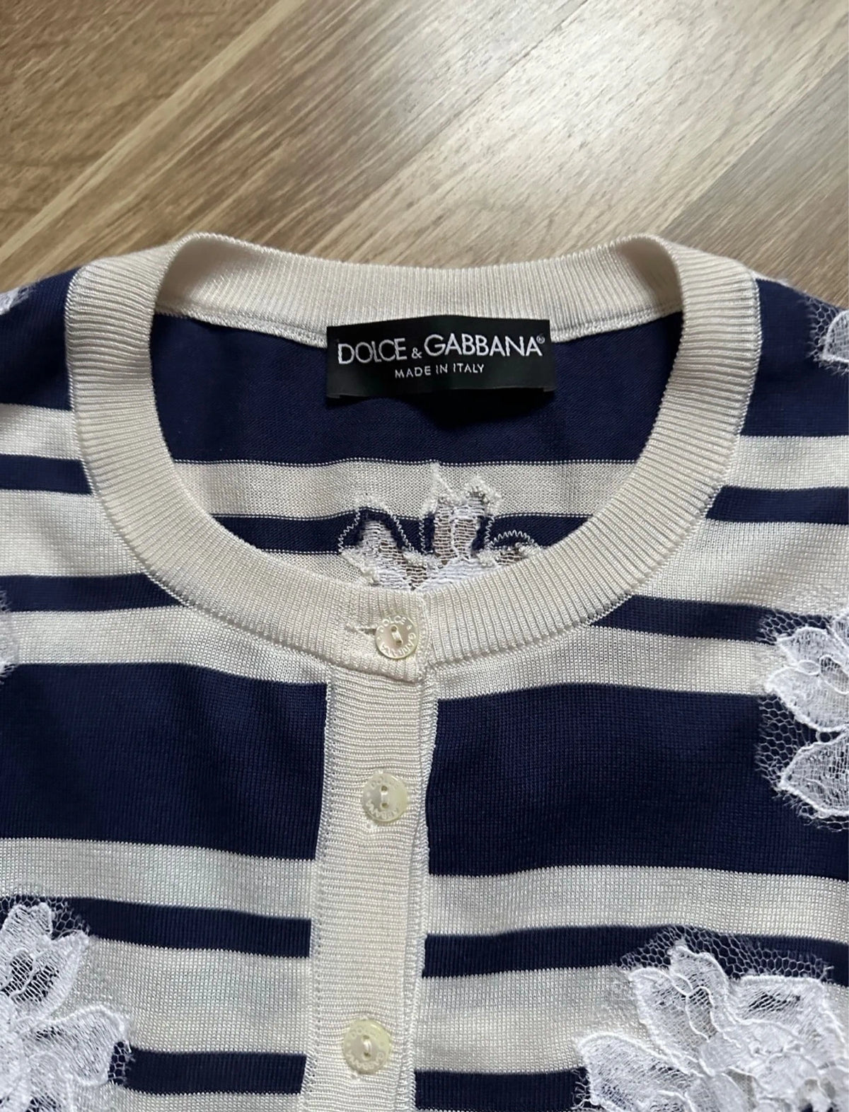 Dolce & Gabbana silk lace striped cardigan - view 2