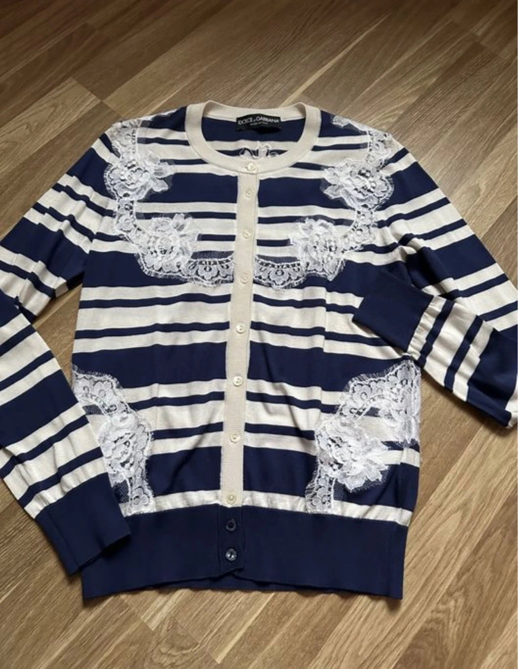 Dolce & Gabbana silk lace striped cardigan