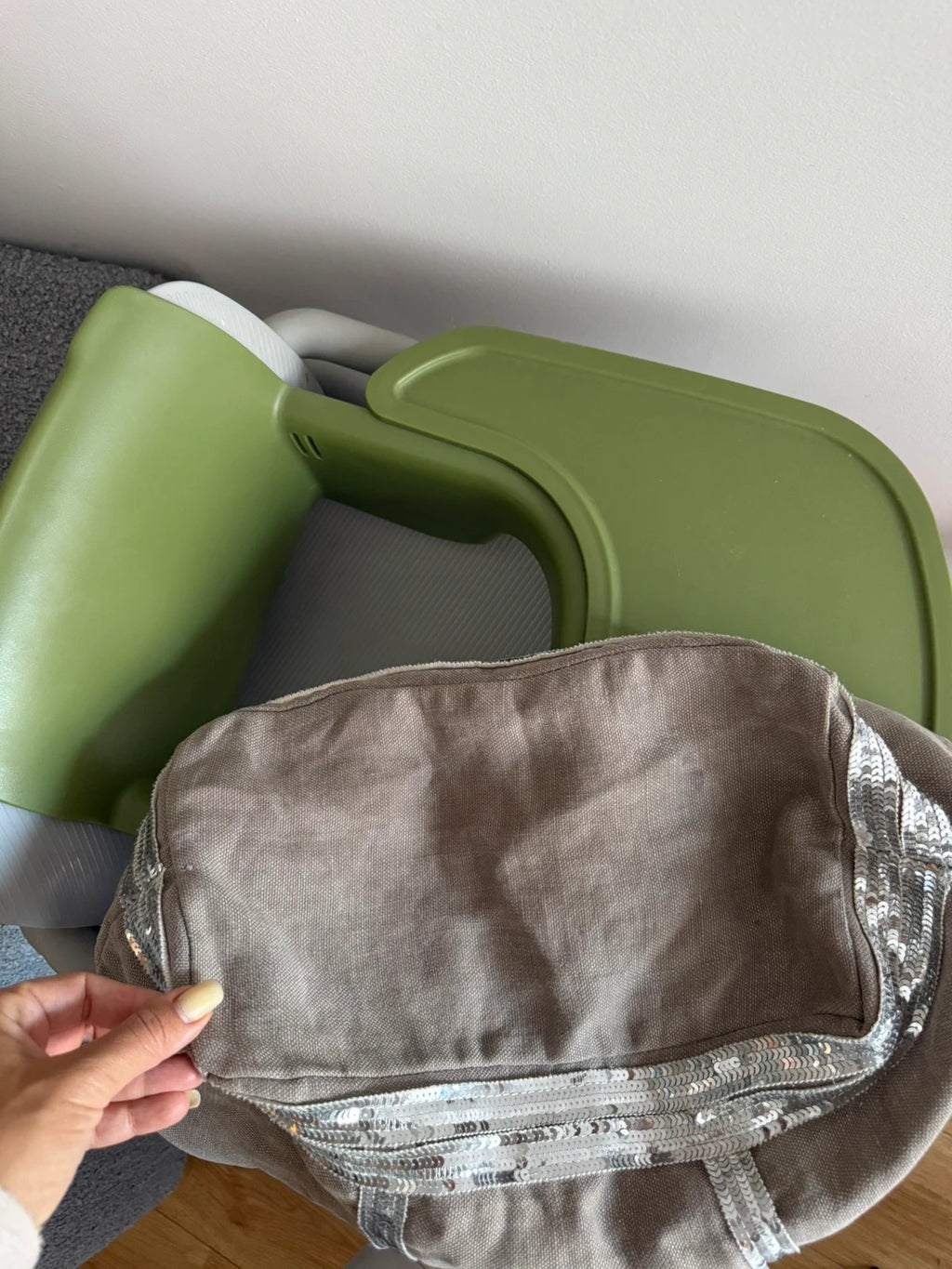 Vanessa Bruno grey linen big bag - view 7