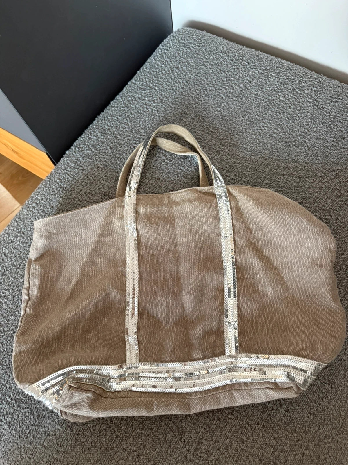 Vanessa Bruno grey linen big bag