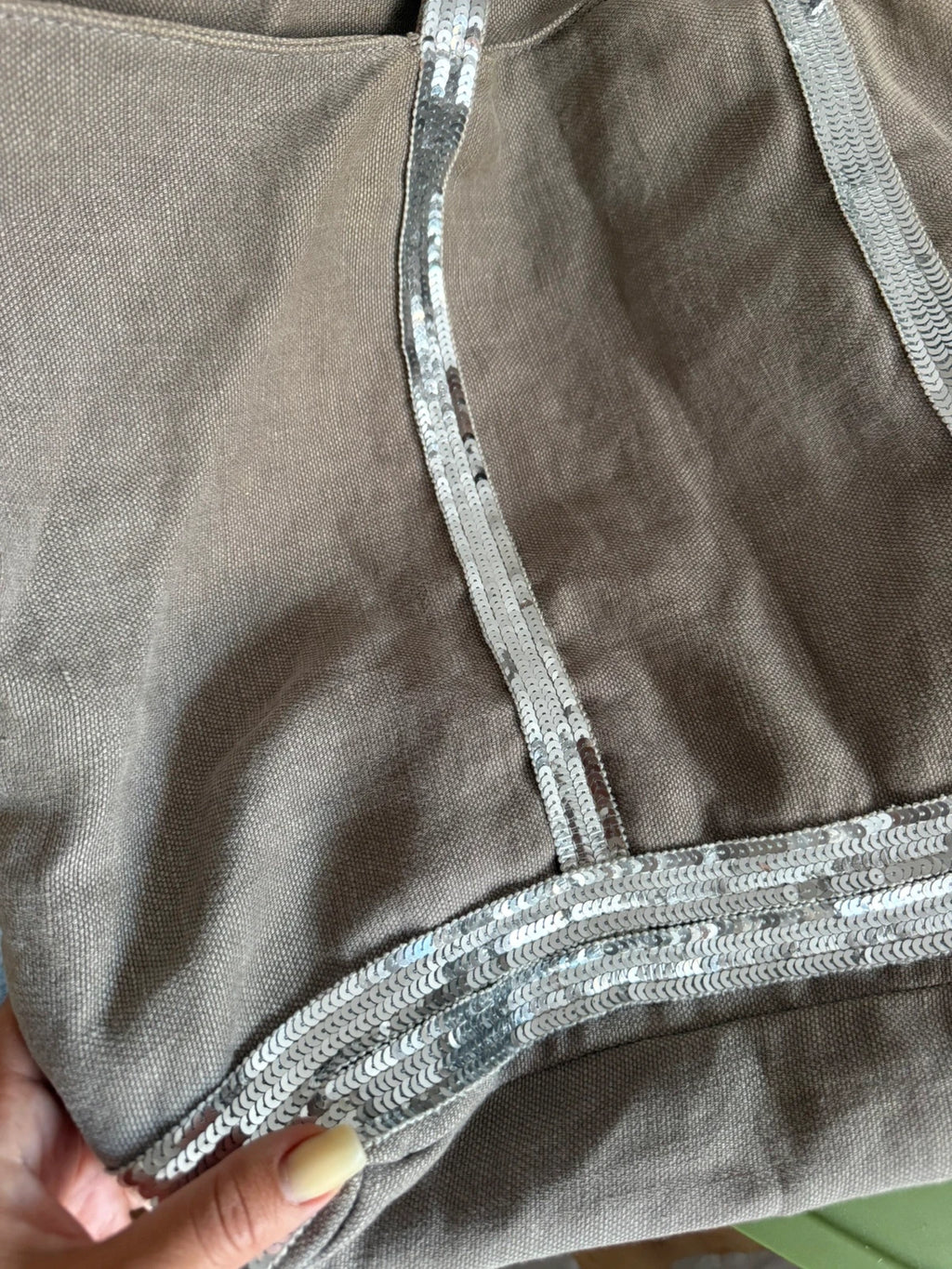 Vanessa Bruno grey linen big bag - view 5