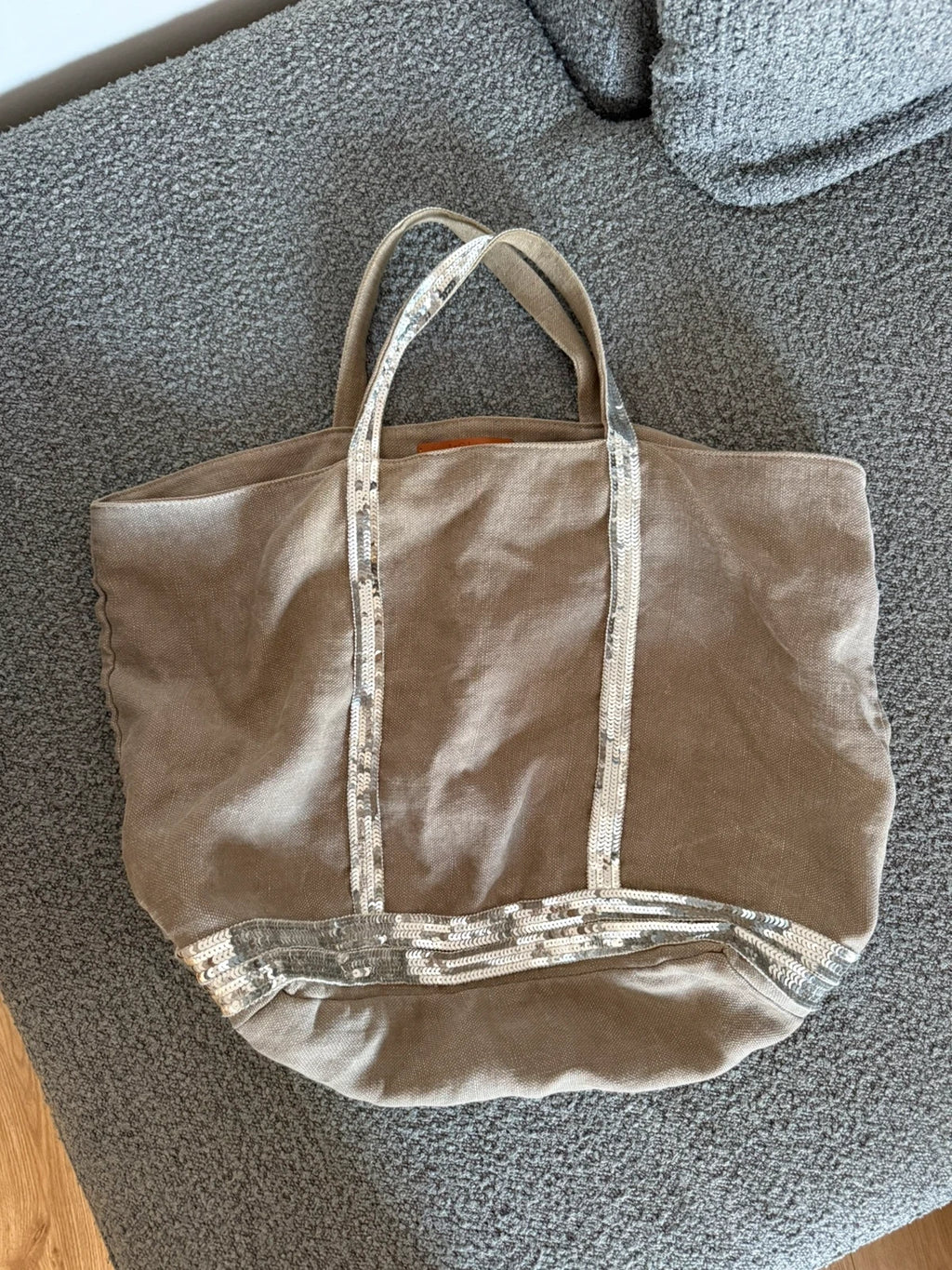 Vanessa Bruno grey linen big bag - view 3
