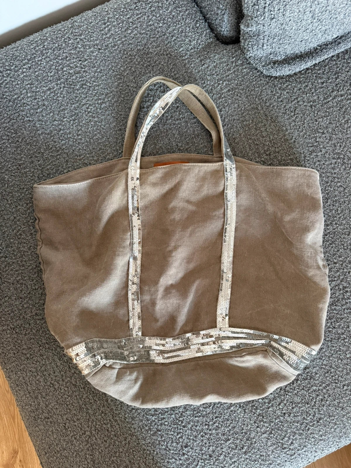 Vanessa Bruno grey linen big bag - view 3