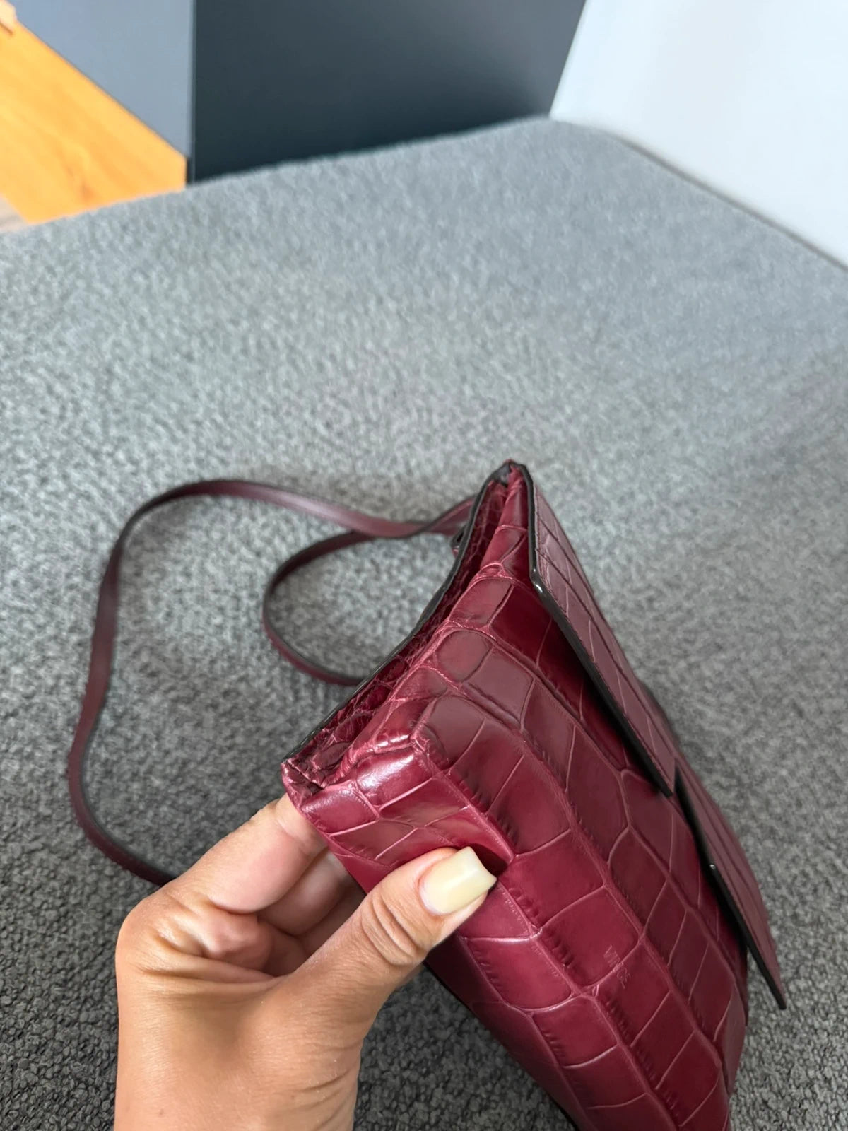 Vince burgundy croco leather crossbody bag - view 4