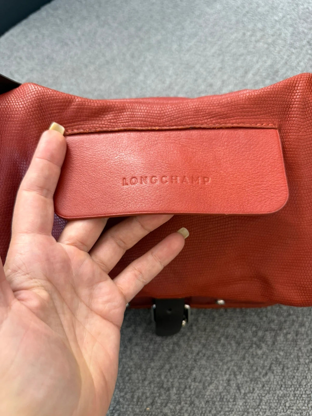 Longchamp balzane terracotta leather crossbody bag - view 4