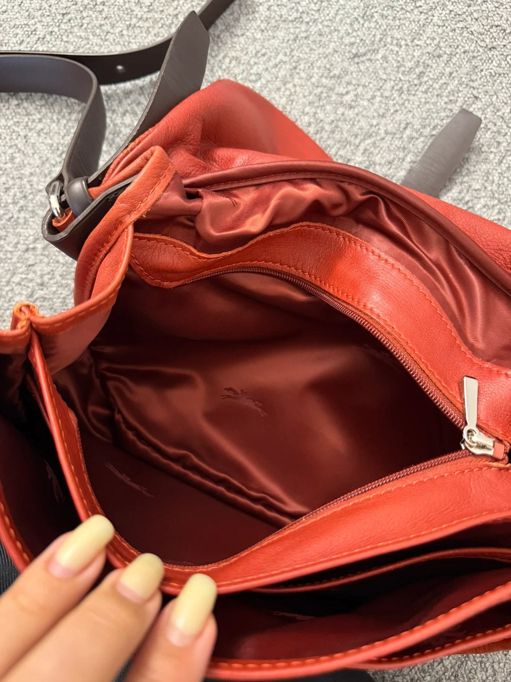 Longchamp balzane terracotta leather crossbody bag - view 14