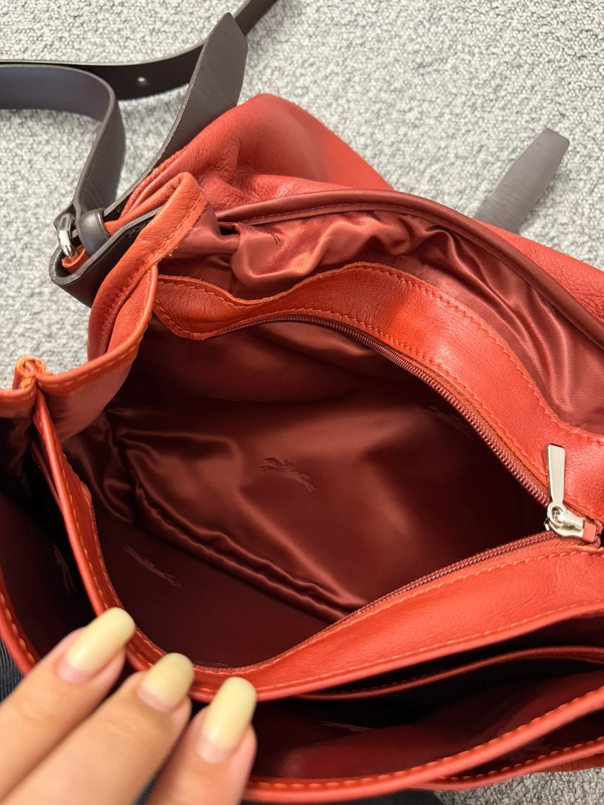 Longchamp balzane terracotta leather crossbody bag - view 14