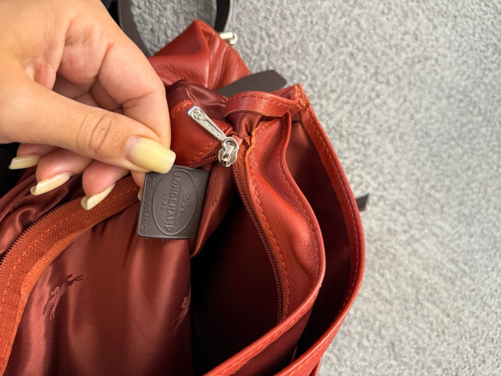 Longchamp balzane terracotta leather crossbody bag - view 15