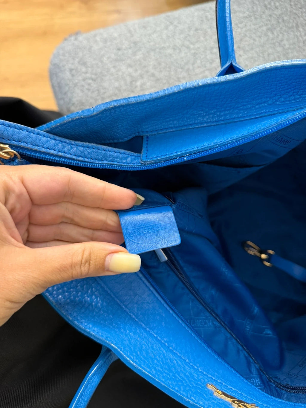 Longchamp Penelope blue leather big bag - view 11