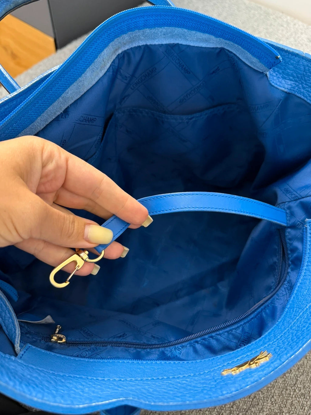 Longchamp Penelope blue leather big bag - view 10