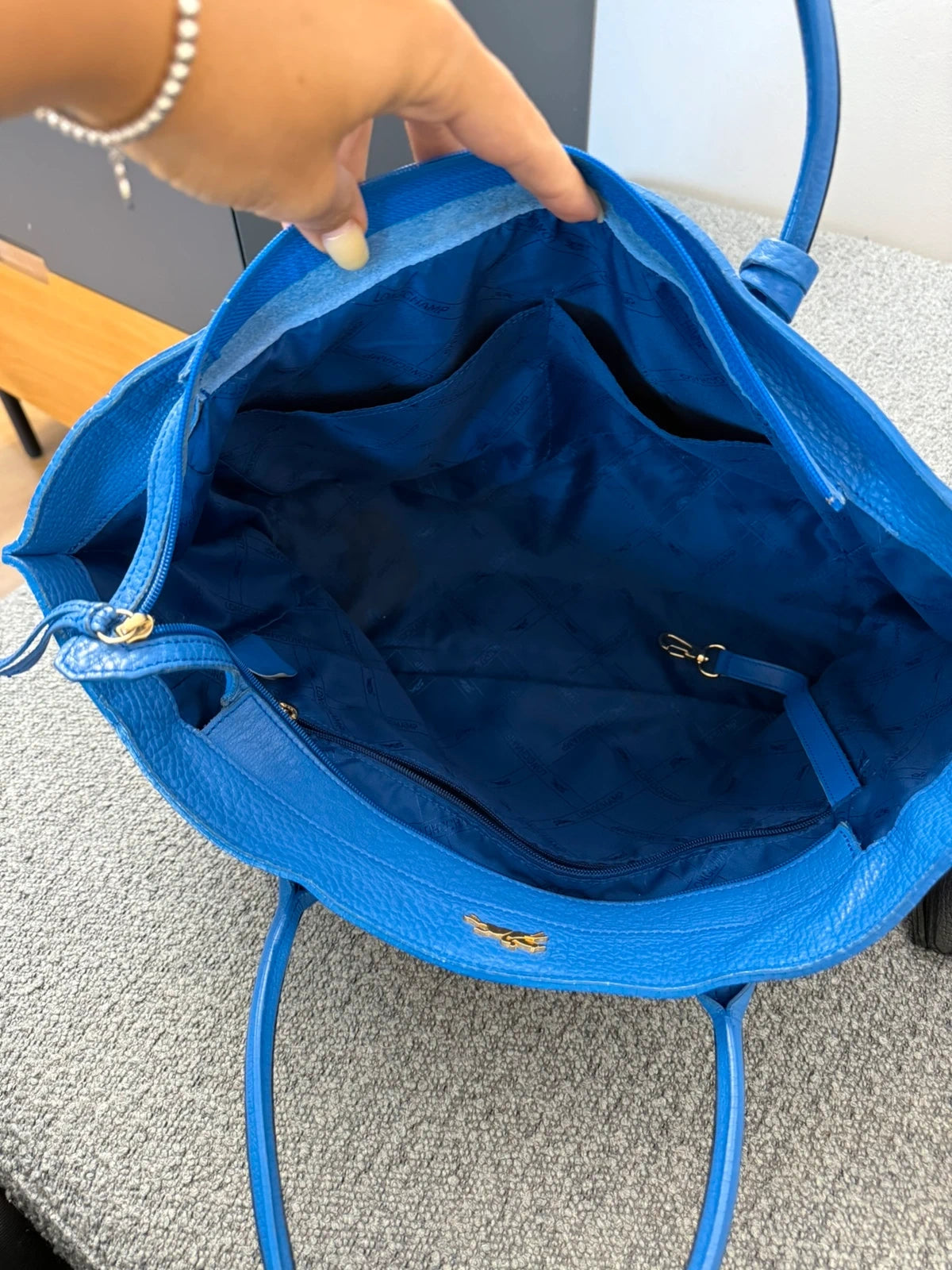Longchamp Penelope blue leather big bag - view 9