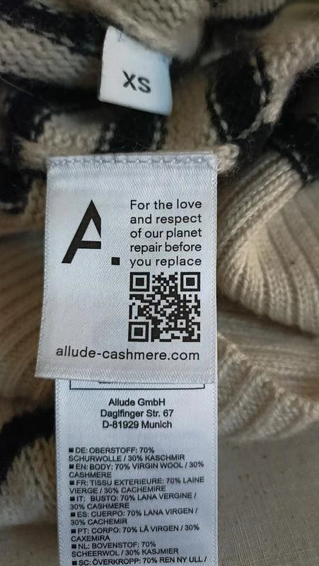 Allude striped wool cashmere jumper sweater - view 4