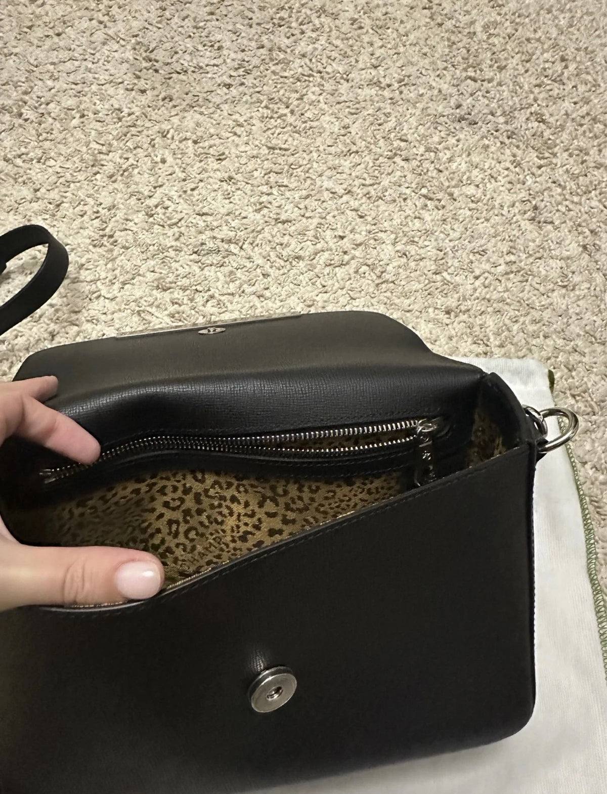 Longchamp black panther leather crossbody bag limited edition - view 4